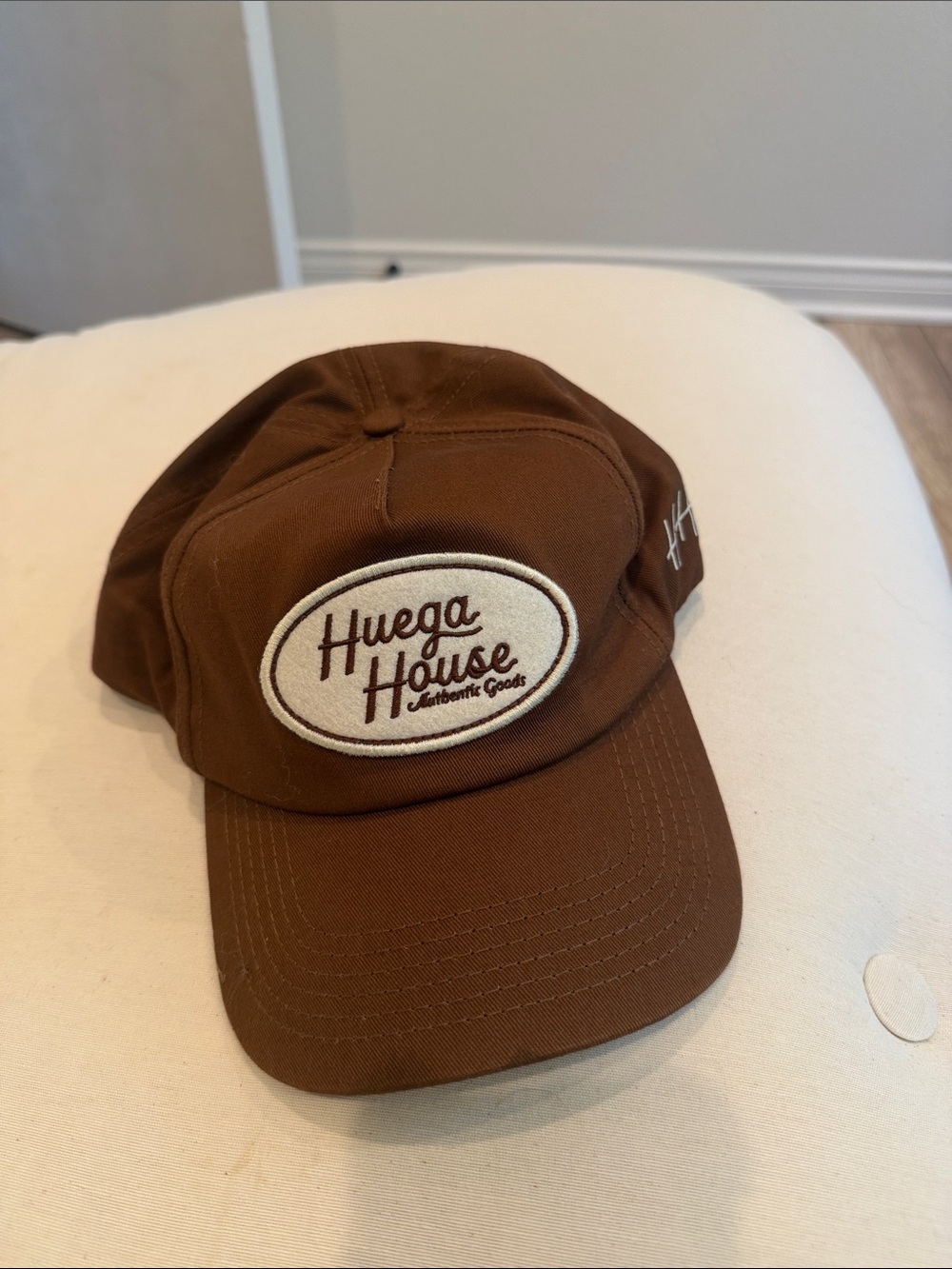 Huega House Brown Baseball Cap with Logo Patch